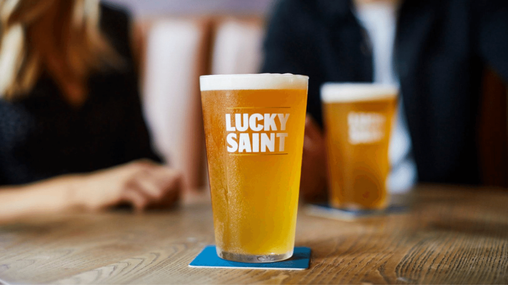 lucky saint non-alcoholic beer