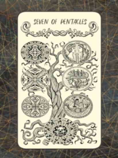 The Meaning Of The Seven Of Pentacles Tarot Card Dose