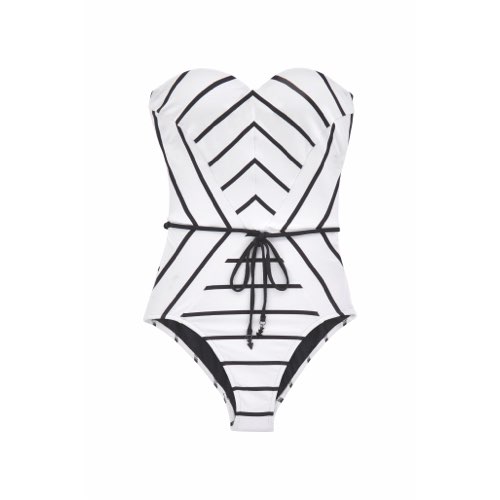 seafolly castaway stripe bandeau one piece