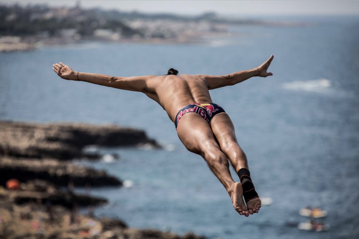 cliff diving adventure in the Azores