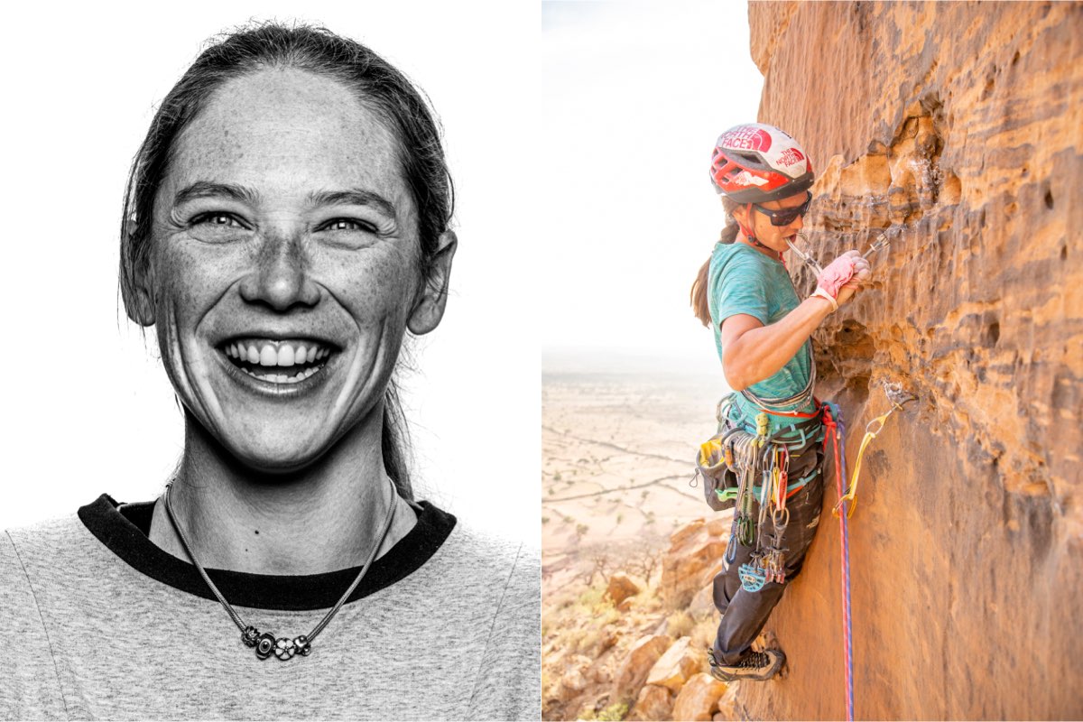 Caroline Ciavaldini climbing