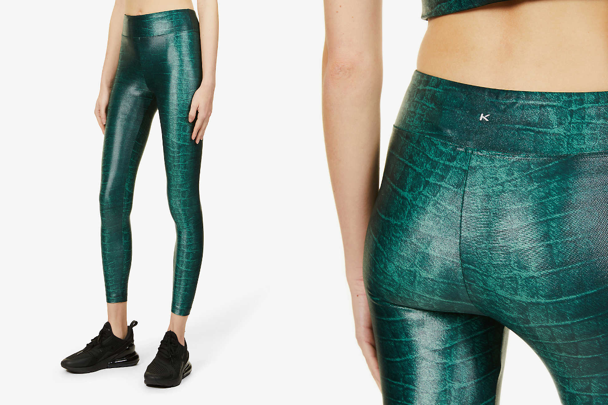 Lustrous high-shine stretch-jersey leggings