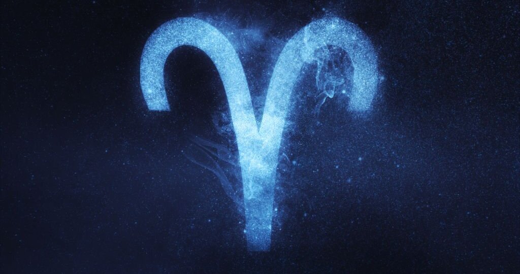 Aries Zodiac Sign. Abstract night sky background