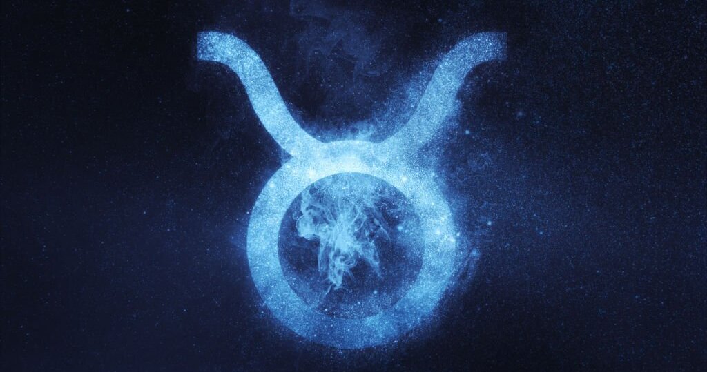 Taurus Zodiac Sign. Abstract night sky background