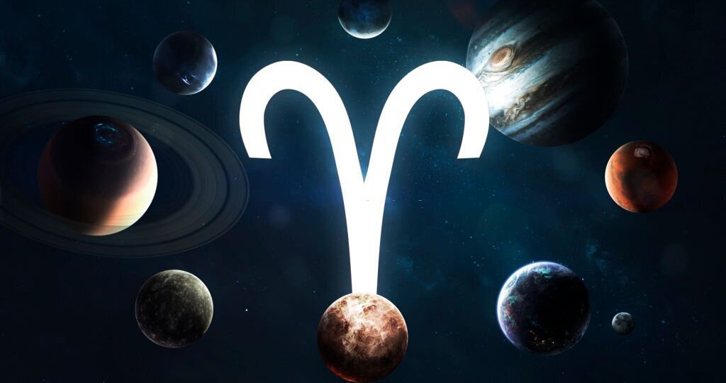 Zodiac sign - Aries. Middle of the Solar system