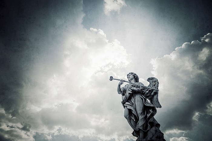One of the angels at Castel Sant'Angelo in Rome.