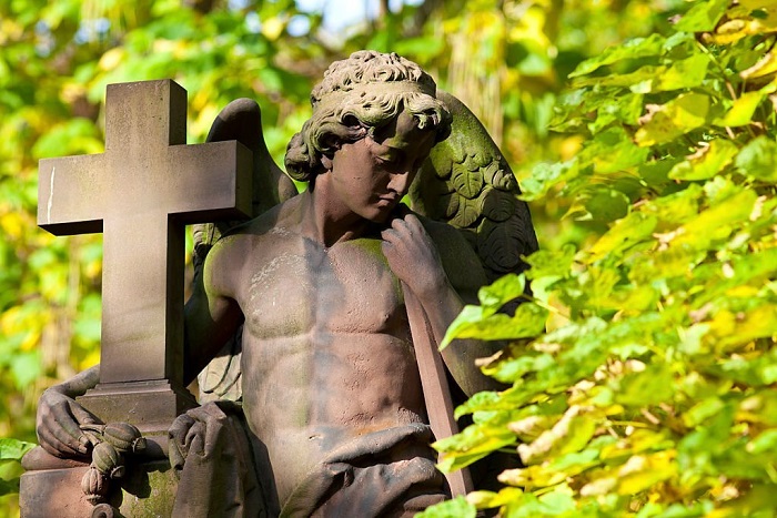 Angel statue at the Melaten Graveyard in Cologne