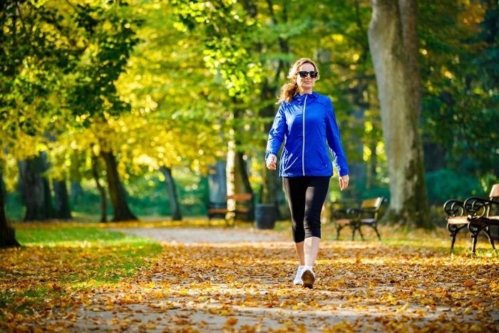 Annalise strolling in city park