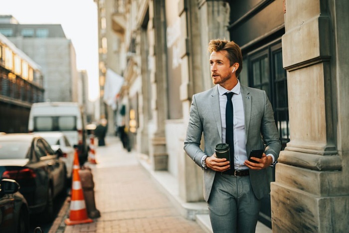 Easton on his way to work