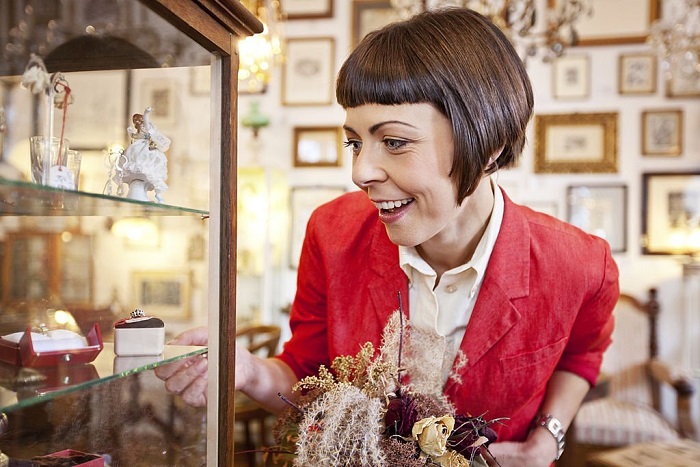 Small business owner in her antique shop
