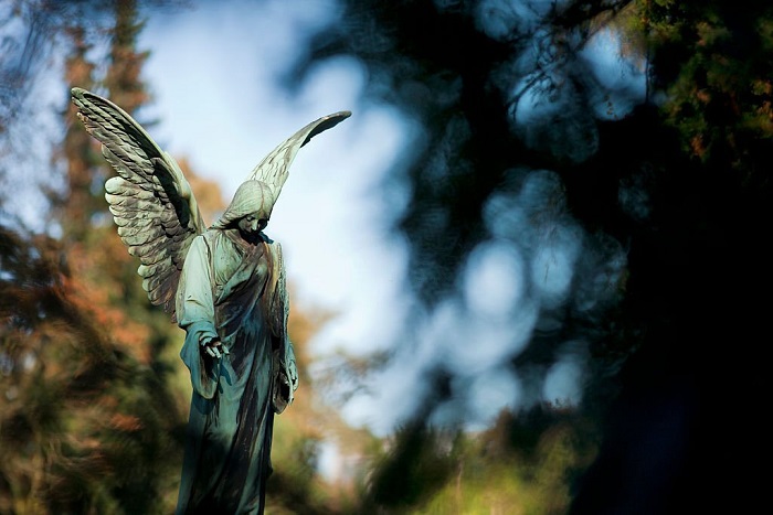 Angel statue at the Melaten Graveyard in Cologne