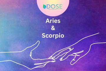 Two intertwined constellations representing Aries and Scorpio
