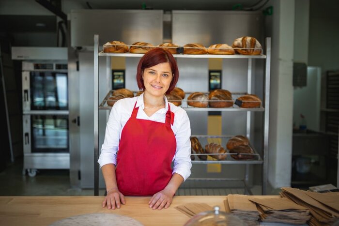 Female owner of the bakery small business