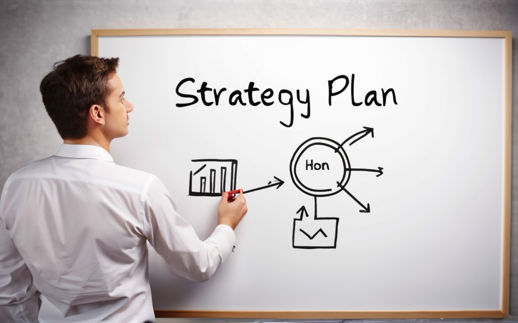 Man making a strategy plan
